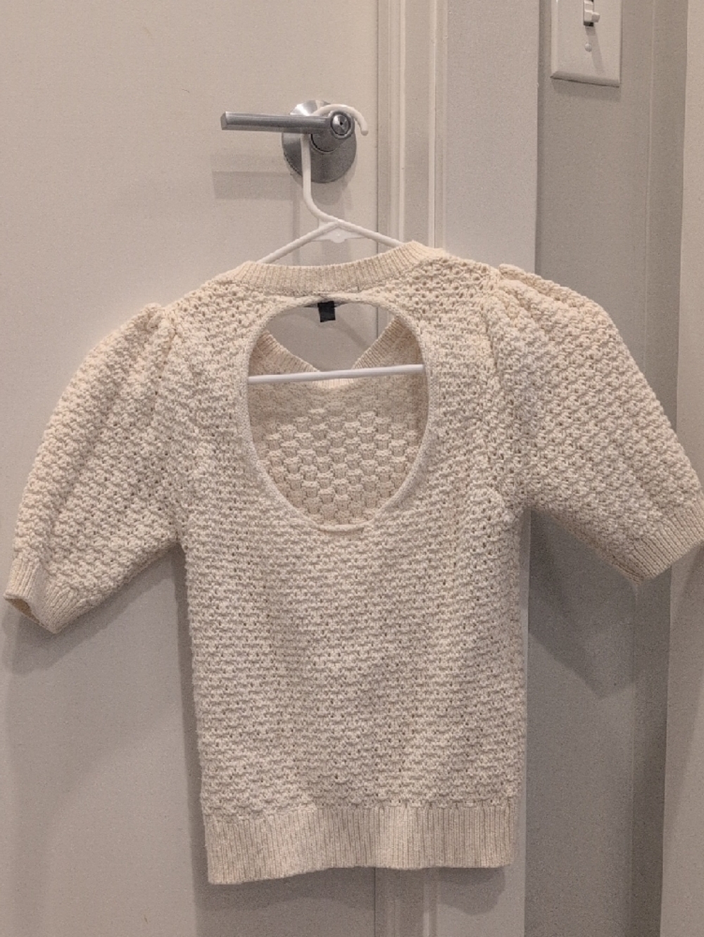 Lulu's Cream Textured Short-Sleeve Knit Sweater - Picture 2 of 3